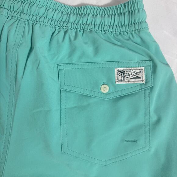 Polo Ralph Lauren Men's Small Green Solid Polo Swim Trunks - Picture 4 of 9